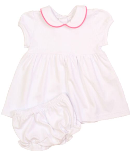 Bambinos Trinity Twirl Dress - SS White/Pink