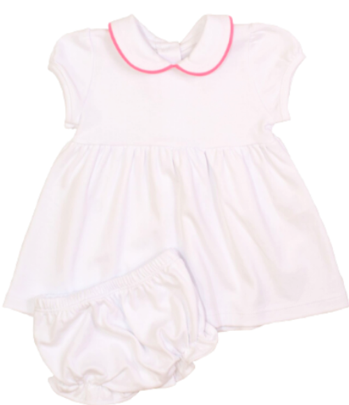 Bambinos Trinity Twirl Dress - SS White/Pink (5T & Up)