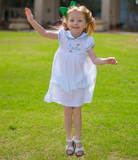 Bambinos Trinity Twirl Dress - SS White/Green, 3 Months