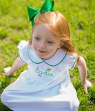 Bambinos Trinity Twirl Dress - SS White/Green, 3 Months