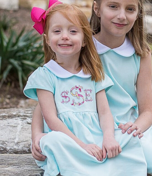 Bambinos Trinity Twirl SS Dress - Aqua, 4T