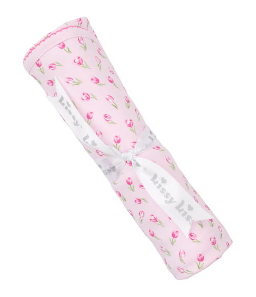 Kissy Pink Tulip Blossoms Blanket