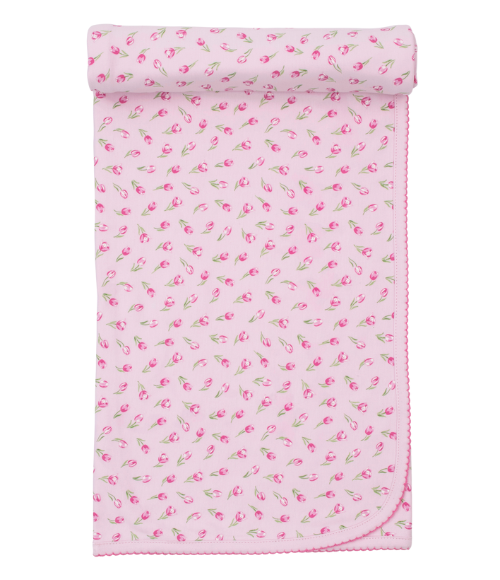 Kissy Pink Tulip Blossoms Blanket