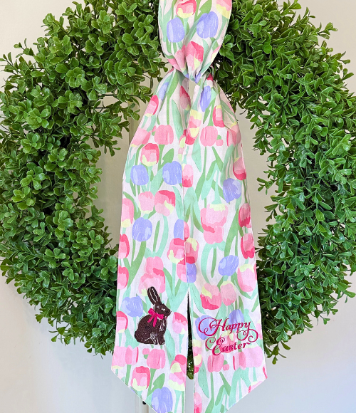 Tulips Chocolate Bunny Easter Wreath Sash