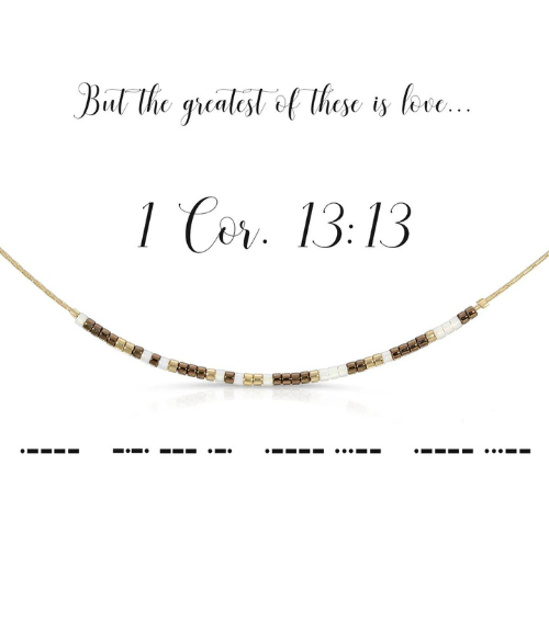 1 Corinthians 13:13 Morse Code Necklace 1 Corinthians 13:13 Morse Code Necklace