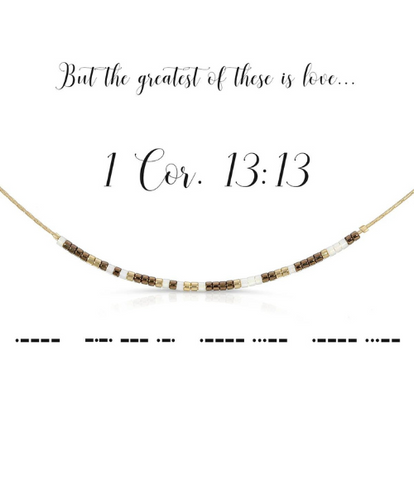 1 Corinthians 13:13 Morse Code Necklace