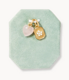 Valentine Heart & Flower Rose Quartz Charm Set