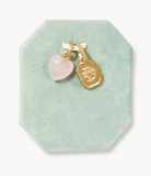 Valentine Heart & Flower Rose Quartz Charm Set