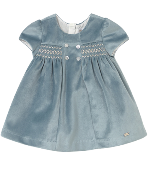 Mineral Blue SS Velvet Dress