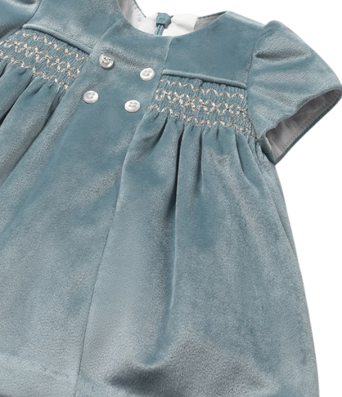 Mineral Blue SS Velvet Dress