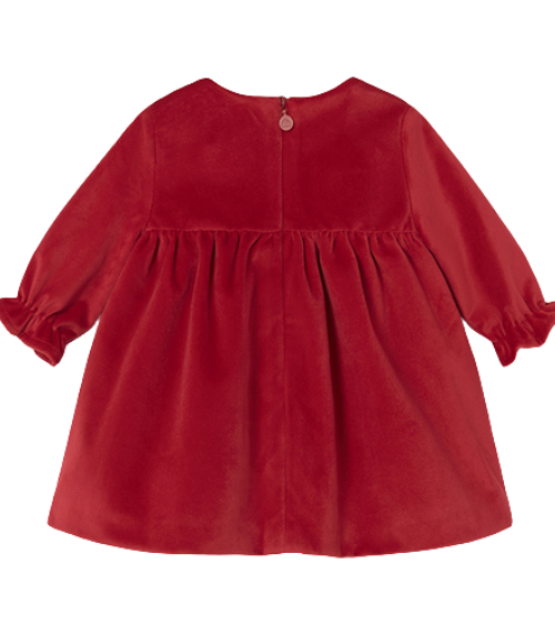 Cherry Red  LS Velvet Dress