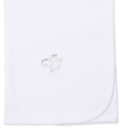 Kissy White & Silver Riding Rockers Blanket