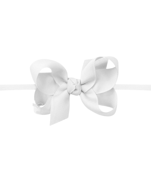 1/4" Headband w/White Grosgrain Bow