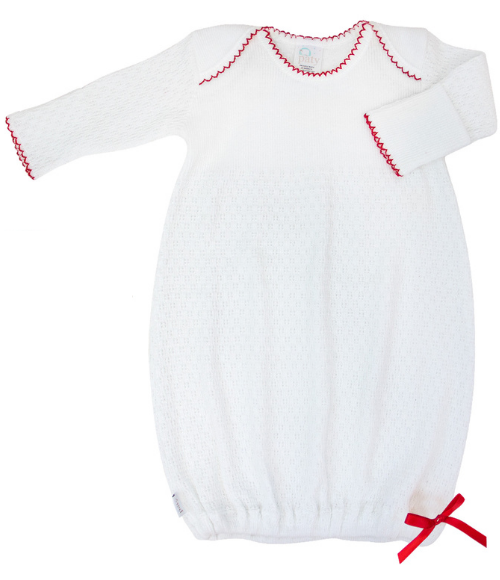 Paty Knit Gown with Picot Trim - Multiple Colors