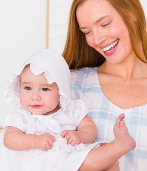 White Ruffled Edge Bonnet