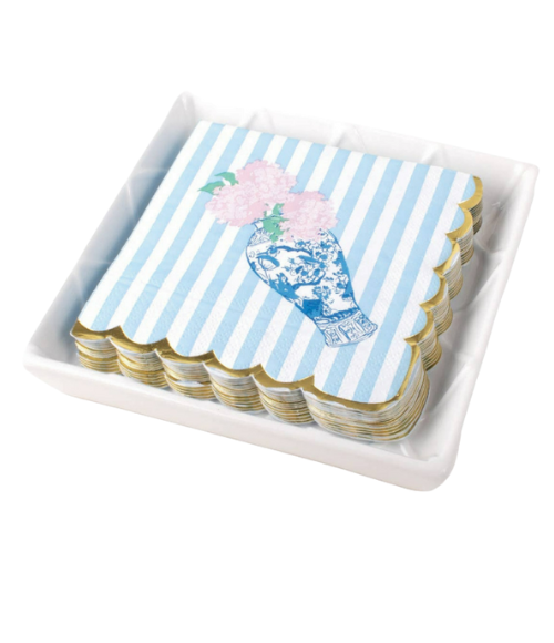 White Textured Napkin Trays