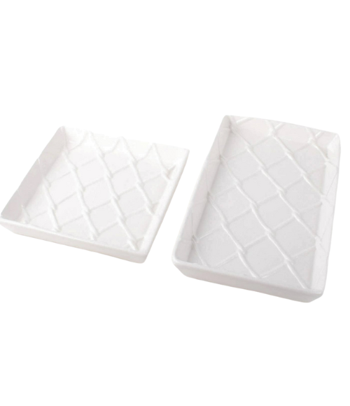 White Textured Napkin Trays