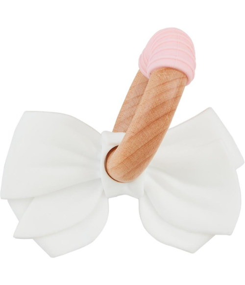 Pink & White Bow Teethers
