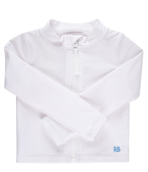 White Baby LS Full Zip Rash Guard