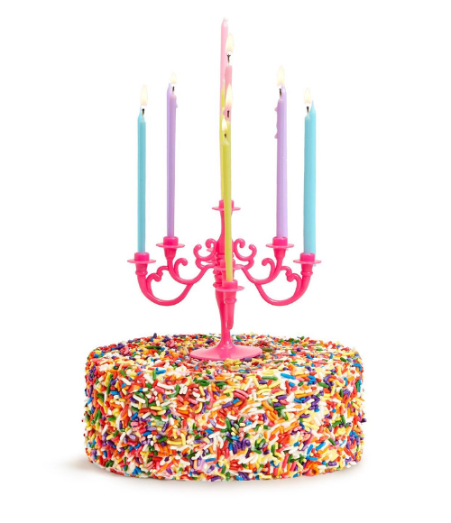 Candelabra Cake Topper with Candles