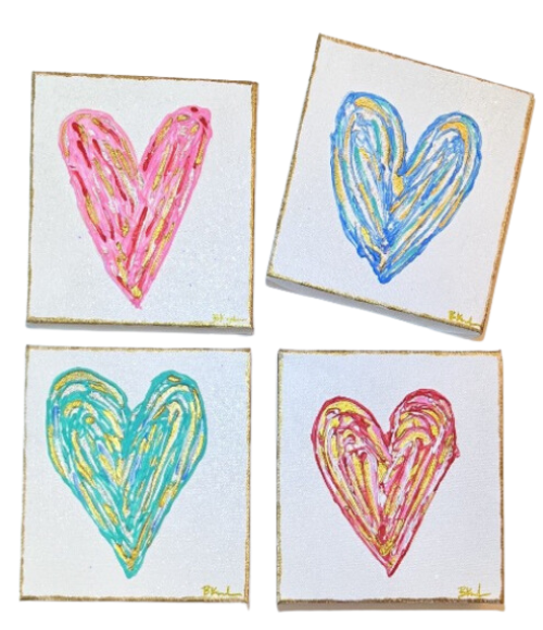 Hand Painted Heart Canvas Art