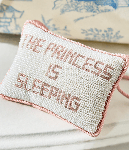 The Prince / Princess is Sleeping Hand-Beaded Pillow Door Hanger