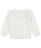 Cream Knit Ruffle Trim Cardigan