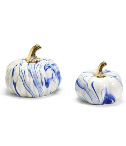 Blue and White Marbled Pumpkins