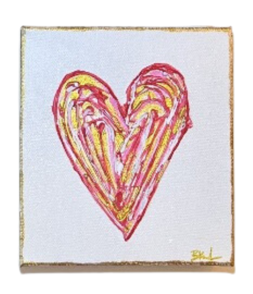 Hand Painted Heart Canvas Art Hand Painted Heart Canvas Art
