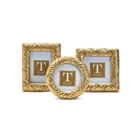 Faux Bamboo Photo Frames, Gold
