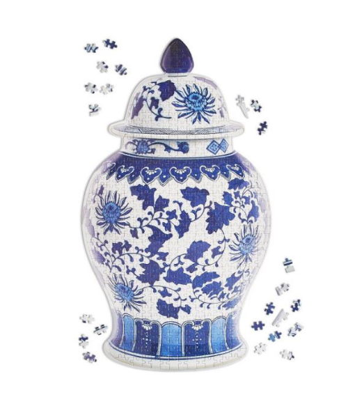 Chinoiserie Ginger Jar Shape Jigsaw Puzzle