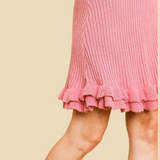 Knit Sweater Dress in Soft Rose