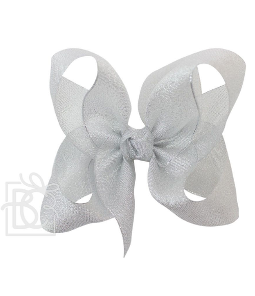 Silver Glitter Grosgrain Bow