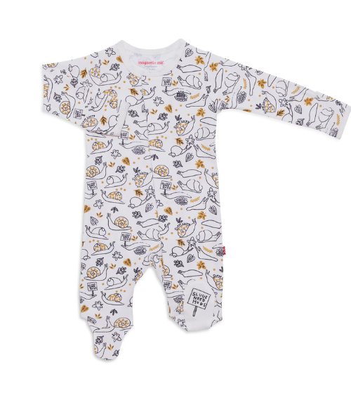 Magnetic Slow Living Organic Footie, 0-3M