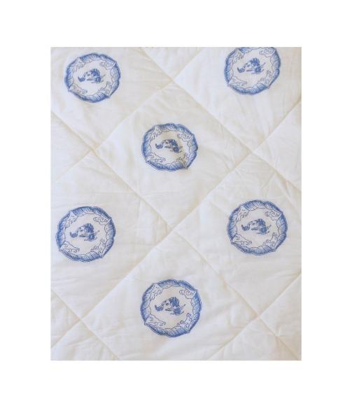Blue Orange Nursery Bedding Baby Blanket