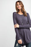 Round Neck Basic Top - Multiple Colors