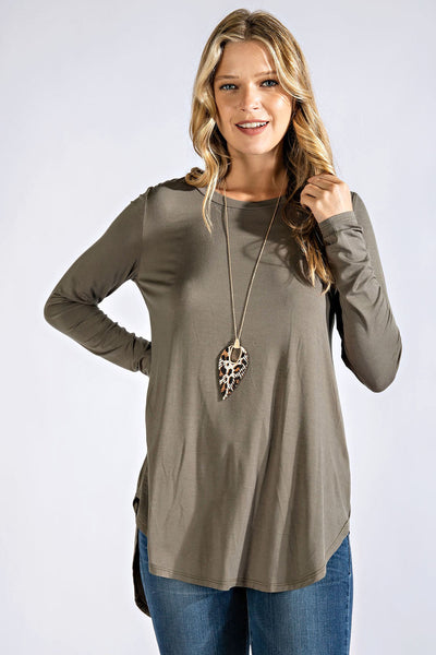 Round Neck Basic Top - Multiple Colors