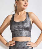 Plus Snake Fog Foil Print Sports Bralette - Multiple Colors
