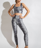 Plus Snake Chintz Grey & Charcoal Full Length Leggings
