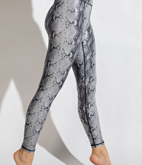 Plus Snake Chintz Grey & Charcoal Full Length Leggings