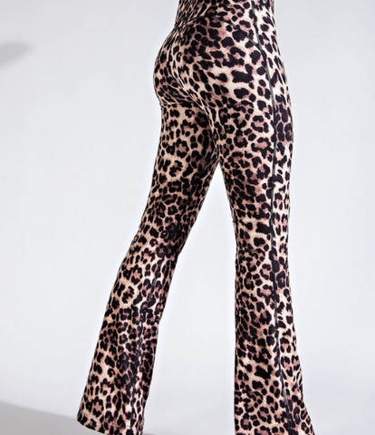 Plus Animal Print Flared Yoga Pants - Multiple Colors