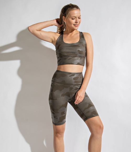 Plus Camo Chintz Sports Bralette - Multiple Colors