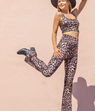 Plus Animal Print Flared Yoga Pants - Multiple Colors