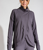 Plus Asymmetric Jacket with Cowl Neck - Multiple Colors