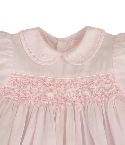 French Bubble with Diamond Smocking - Pink