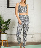 Plus Navy Snake Print Full Length Leggings