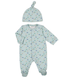 Green Cars Footie & Hat Set