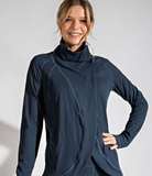 Plus Asymmetric Jacket with Cowl Neck - Multiple Colors