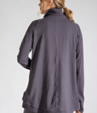 Plus Asymmetric Jacket with Cowl Neck - Multiple Colors