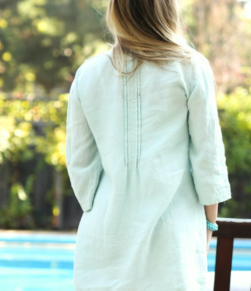 Bianca Linen Tunic - Mint